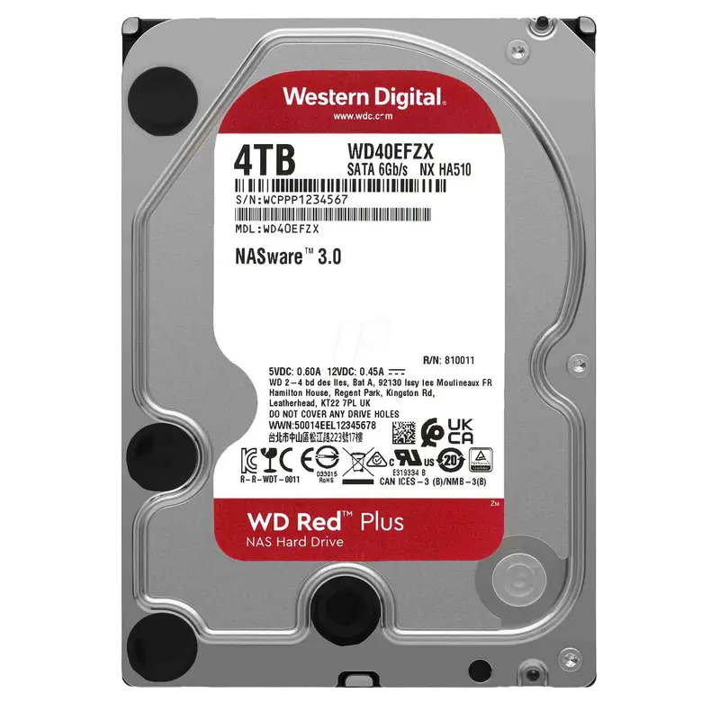 Жесткий диск Western Digital WD Red Plus, 3.5", 4 ТБ <WD40EFZX> - photo