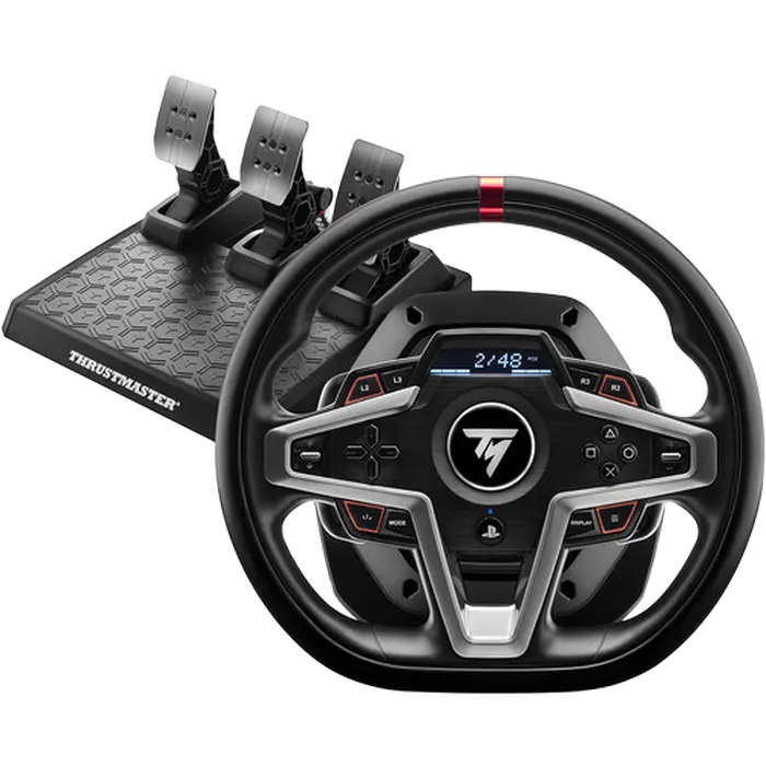 Wheel Thrustmaster T-248 for PS4, Built-in screen, 3*Force Feedback, 3-pedal magnetic pedal set - photo