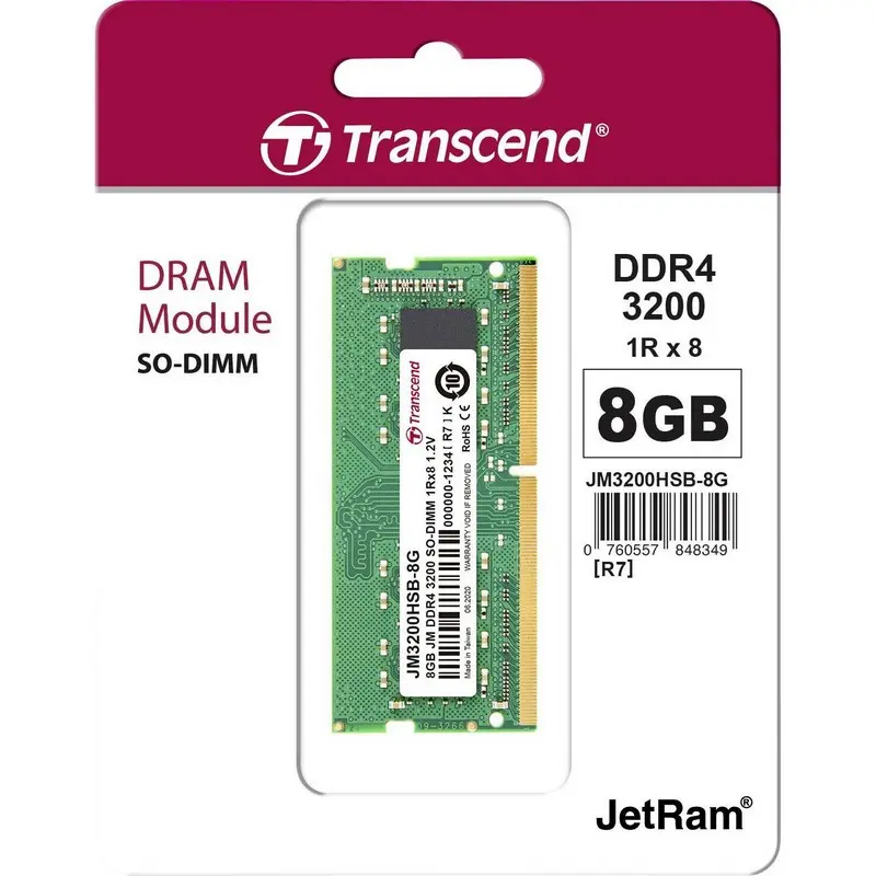 Memorie RAM Transcend JM3200HSB-8G, DDR4 SDRAM, 3200 MHz, 8GB, JM3200HSB-8G - photo