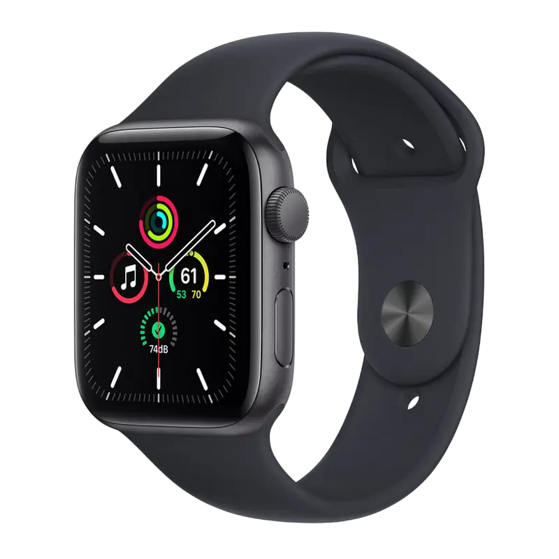 Умные часы Apple Watch SE, 44мм, Алюминиевый корпус с ремешком Midnight Sport - photo