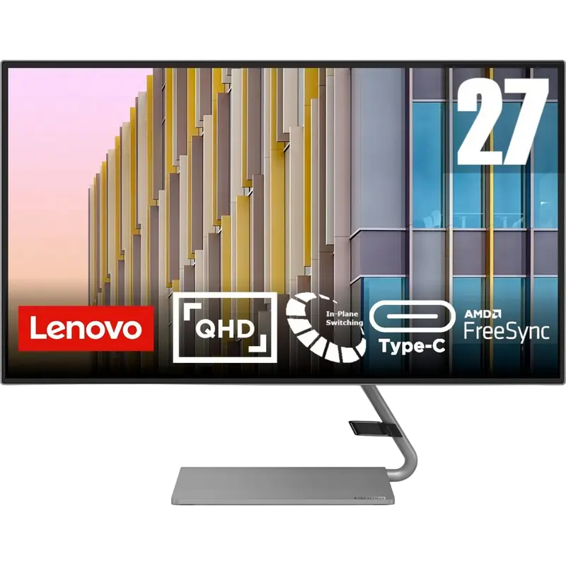 27" Monitor Lenovo Q27h-10, IPS 2560x1440 WQHD, Negru - photo