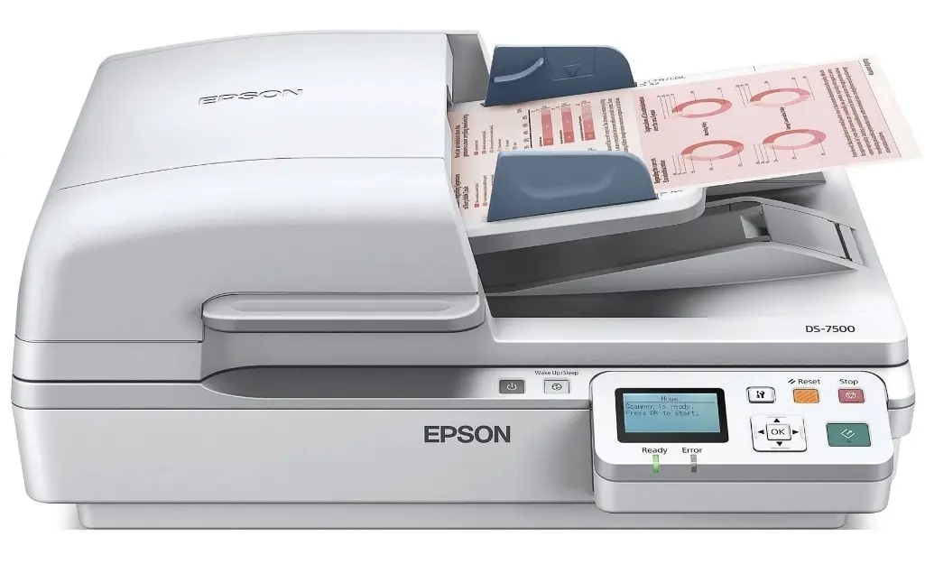 Scaner de documente cu alimentare automată Epson WorkForce DS-7500N, A4, Gri - photo