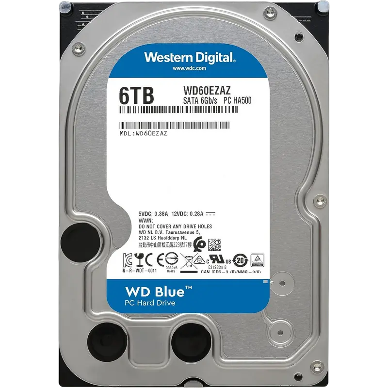 Жесткий диск Western Digital WD Blue, 3.5", 6 ТБ <WD60EZAZ > - photo