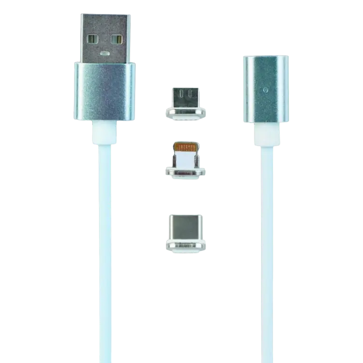 Адаптер для USB-кабеля Cablexpert CC-USB2-AMLM31-1M, USB Type-A/Micro USB, Type-C, Lighting, 1м, Серебристый - photo