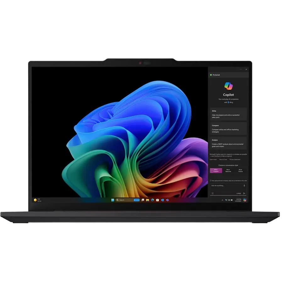 Laptop Business 14" Lenovo ThinkPad T14s Gen 6 (Snapdragon), Negru, Qualcomm Snapdragon X Elite X1E-78-100, 32GB/1024GB, Windows 11 Pro - photo
