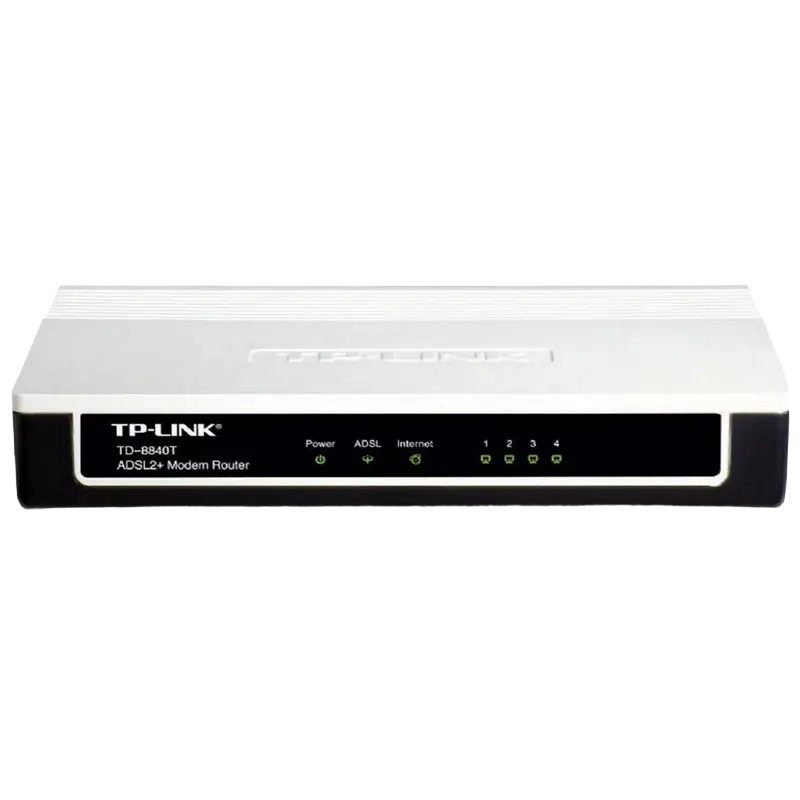 ADSL Модем TP-LINK TD-8840T, ADSL/ADSL2/ADSL2 + до 24 Мбит/с, Чёрный - photo