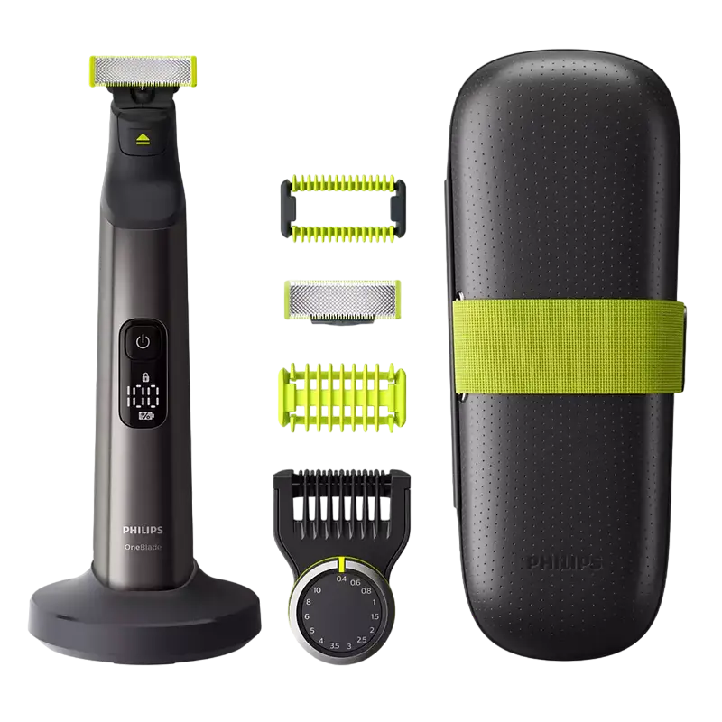 Trimmer pentru bărbați Philips OneBlade Pro QP6650/61, Negru | Verde - photo