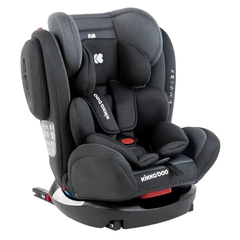 Детское автокресло Kikka Boo 4 Fix DOUBLE ISOFIX, Группа 0+/1/2/3 (0-36 кг), Темно-серый - photo