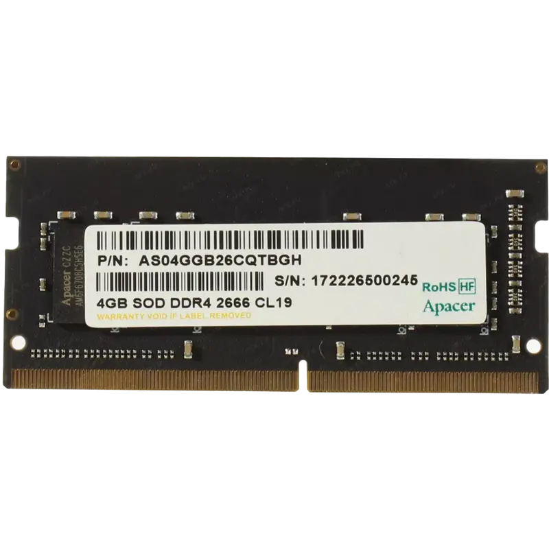 Memorie RAM Apacer AS04GGB26CQTBGH, DDR4 SDRAM, 2666 MHz, 4GB - photo