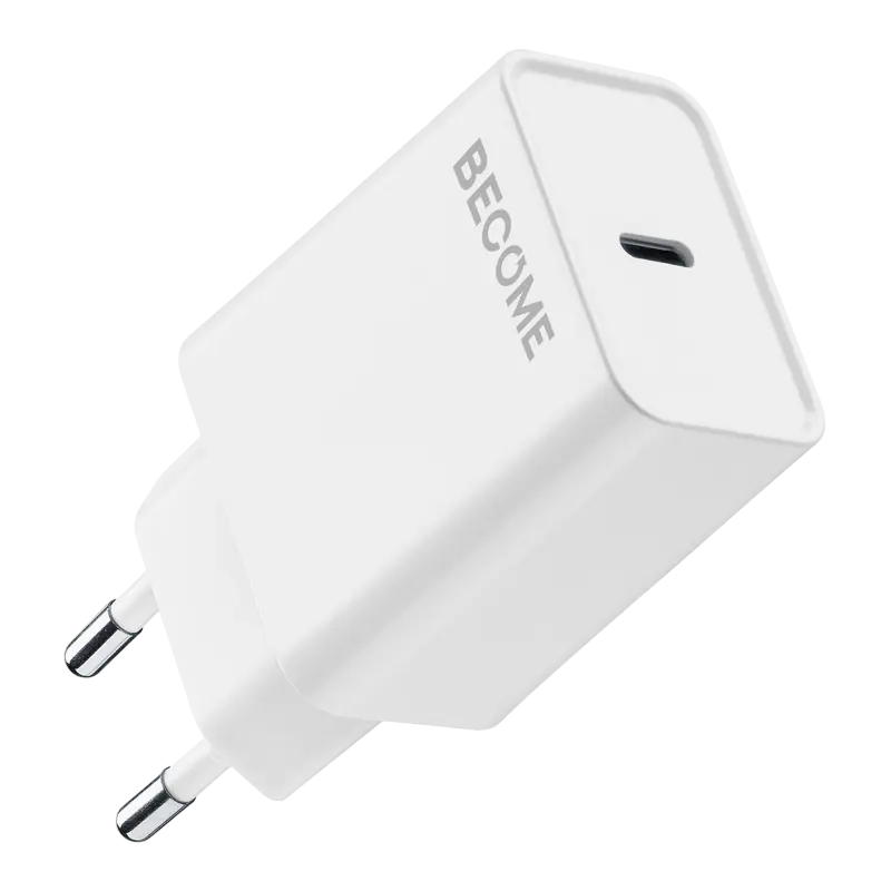 Зарядное устройство Cellularline Become Eco Charger USB-C, 20Вт, Белый, для Apple - photo