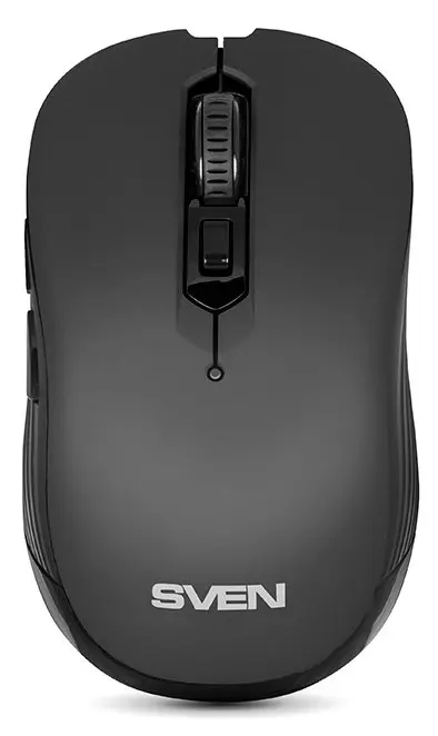 Wireless Mouse SVEN RX-560SW, Silent, Optical, 800-1600 dpi, 6 buttons, Ergonomic, 1xAA, Black - photo