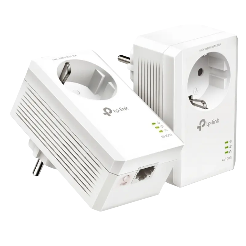 Адаптер Powerline TP-LINK TL-PA7017P KIT, AV1000, 1000 Мбит/с, Белый - photo