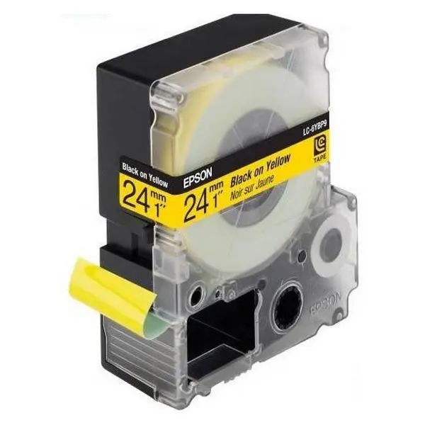 Tape Cartridge EPSON LK-6YBP; 24mm/9m Pastel, Black/Yellow, C53S656005 - photo