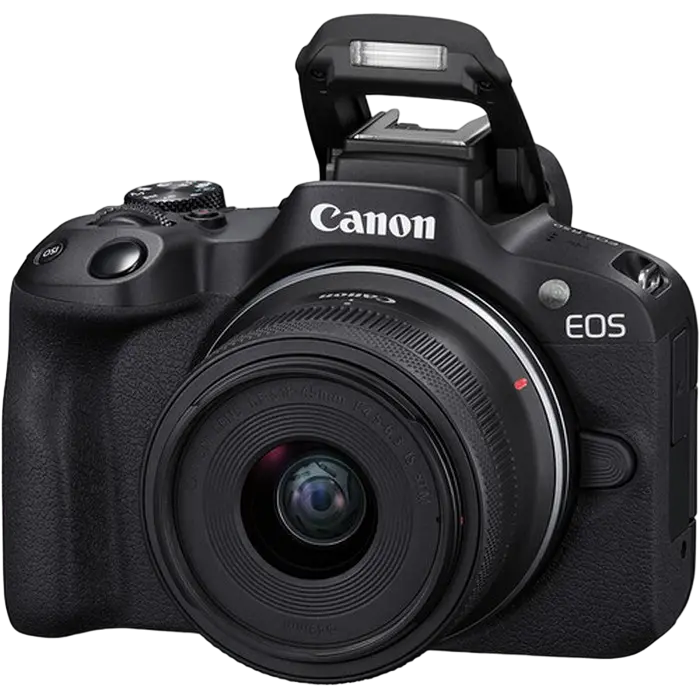 Aparat Foto Mirrorless Canon EOS R50 Black & RF-S 18-45mm f/4.5-6.3 IS STM KIT, Negru - photo