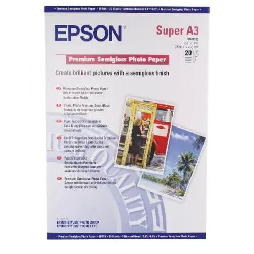 Photo Paper A3+ 250gr 20 sheets Epson Premium Semigloss 
