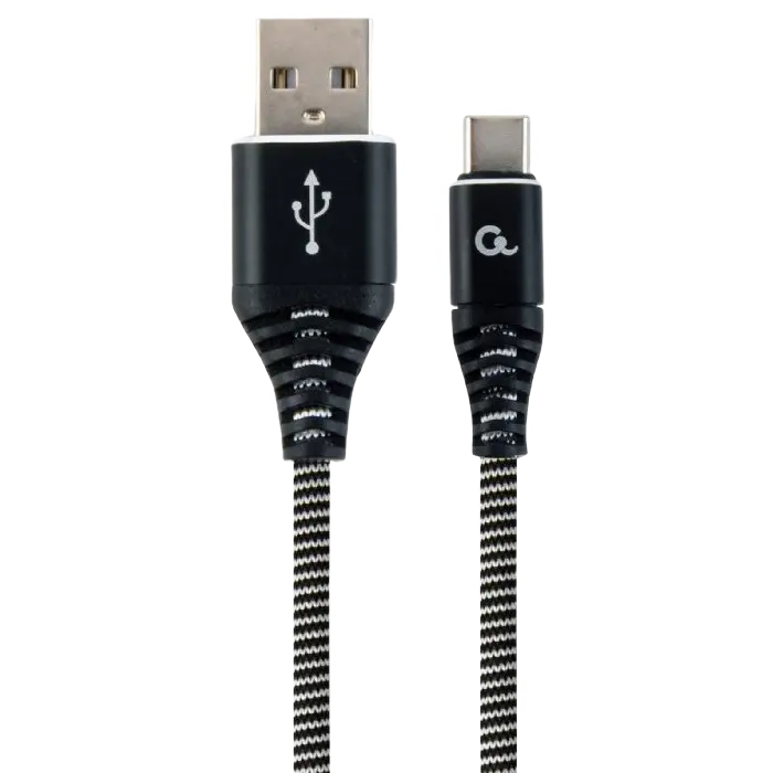 Cablu încărcare și sincronizare Cablexpert CC-USB2B-AMCM-2M-BW, USB Type-A/USB Type-C, 2m, Negru - photo