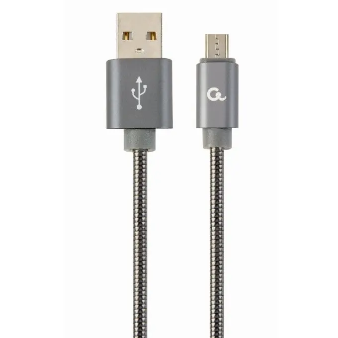 Cablu încărcare și sincronizare Cablexpert CC-USB2S-AMmBM-2M-BG, Micro-USB/USB Type-A, 2m, Gri - photo