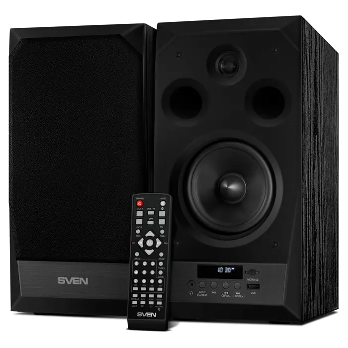 Speakers SVEN "MC-20" Black, 90w, Bluetooth, SD, USB Flash, Remote Control, FM, 3.5mm jack - photo