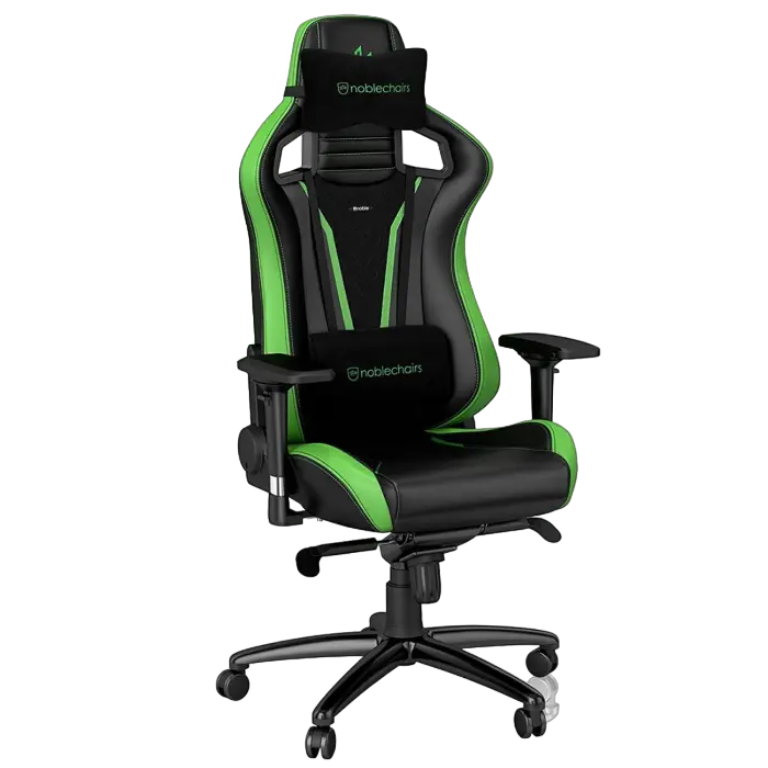 Игровое кресло Noblechairs Epic, Искусственная кожа, Черный/Зеленый - photo