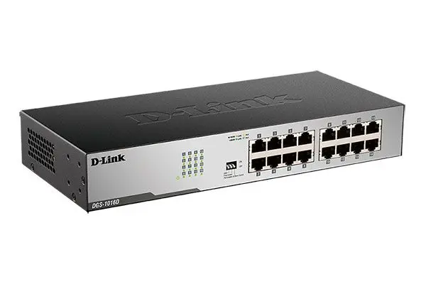 16-ports 10/100/1000Mbps Switch D-Link "DGS-1016D/I1A",  Metal, Rackmountable - photo