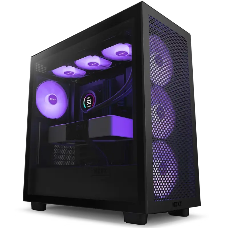 Компьютерный корпус NZXT H7 Flow RGB, Midi-Tower, ATX, Чёрный - photo