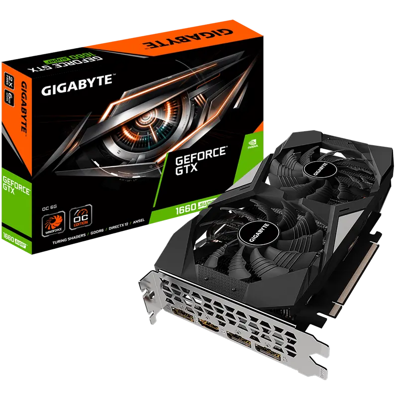 Видеокарта Gigabyte GV-N166SOC-6GD,  6GB GDDR6 192бит - photo