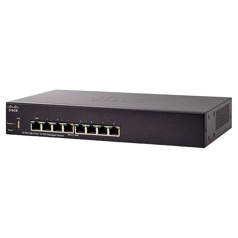 Switch de rețea Cisco SF350-08, 8x 10/100 Mbps - photo