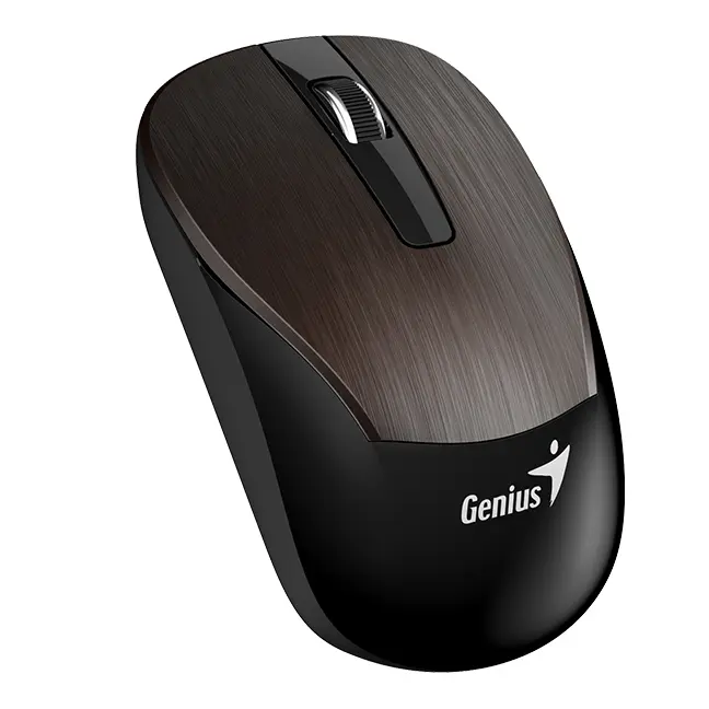 Wireless Mouse Genius ECO-8015, Optical, 800-1600 dpi, 3 buttons, Ambidextrous, Rechar., Chocolate - photo