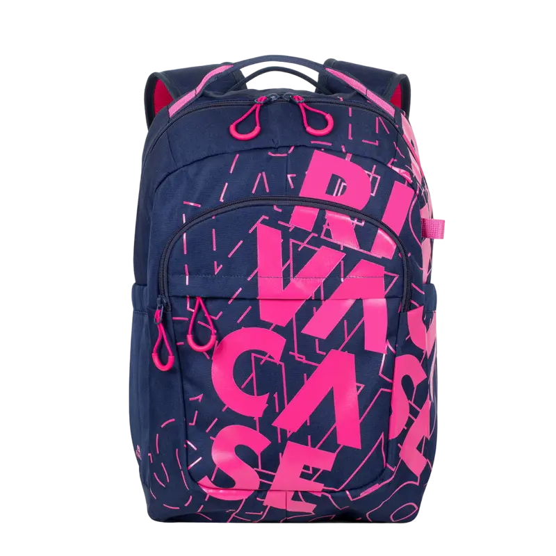 Повседневный рюкзак RivaCase Heide, 15.6", Полиэстер, Темно-синий/Розовый - photo