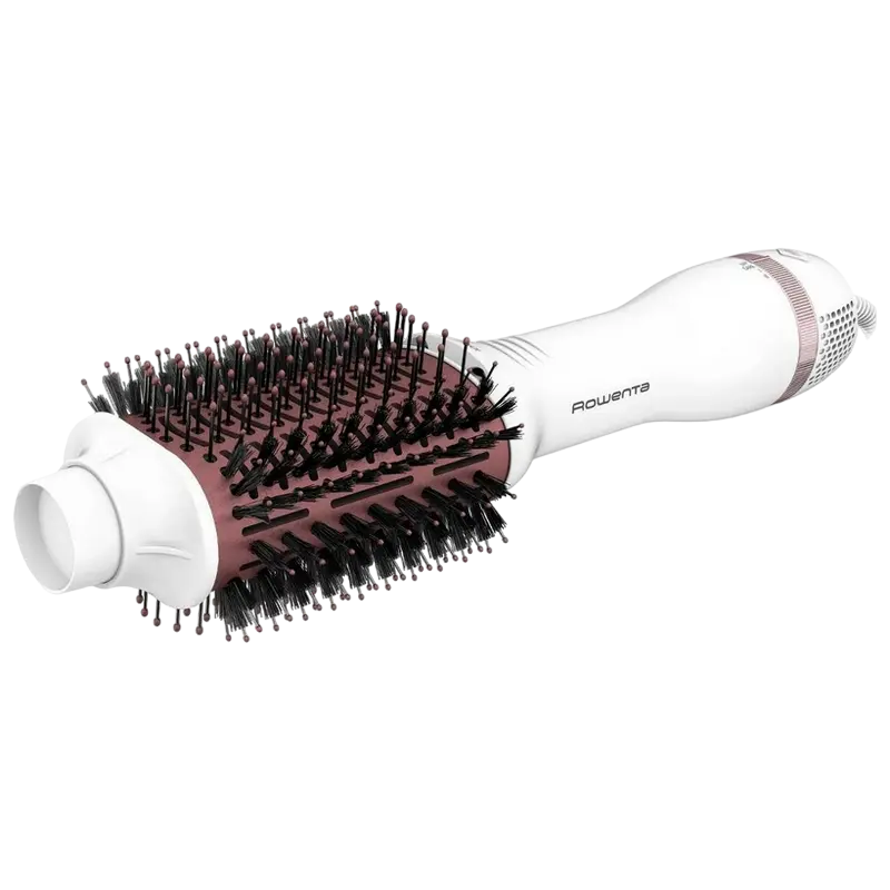 Uscător de păr-perie Rowenta Volumizer Oval Brush CF6135F0, 800 W, Alb | Roz - photo