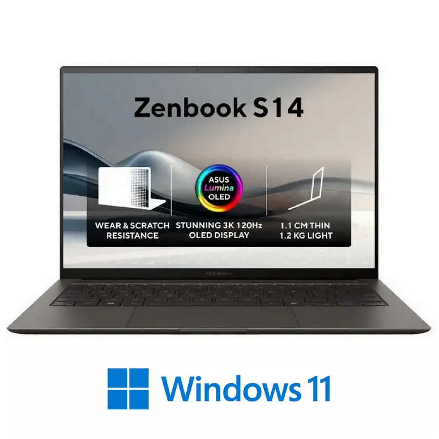 Ноутбук 14" ASUS Zenbook S 14 OLED UX5406SA, Zumaia Gray, Intel Core Ultra 7 258V, 32Гб/1024Гб, Windows 11 Home - photo