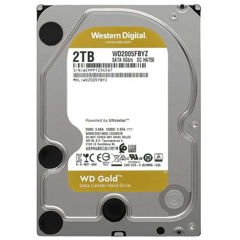 Жесткий диск Western Digital WD Gold, 3.5", 2 ТБ <WD2005FBYZ> - photo