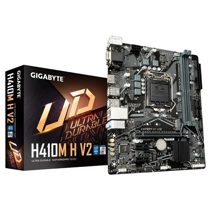 Материнская плата Gigabyte H410M H V2, LGA1200, Intel H470, Micro-ATX - photo