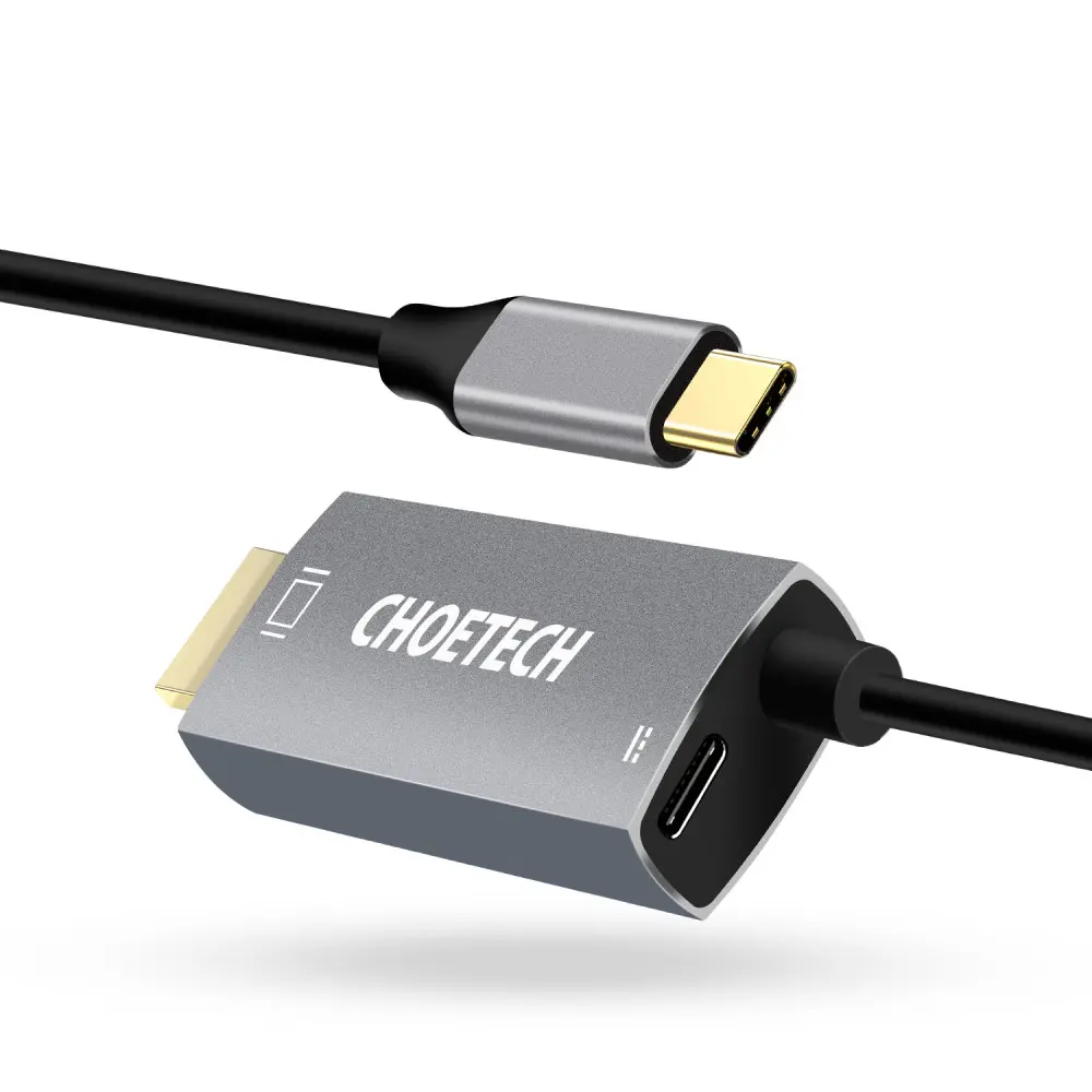 Adaptor USB Choetech XCH-M180, USB Type-C (F) - HDMI (F), 1,8m, Argintiu - photo