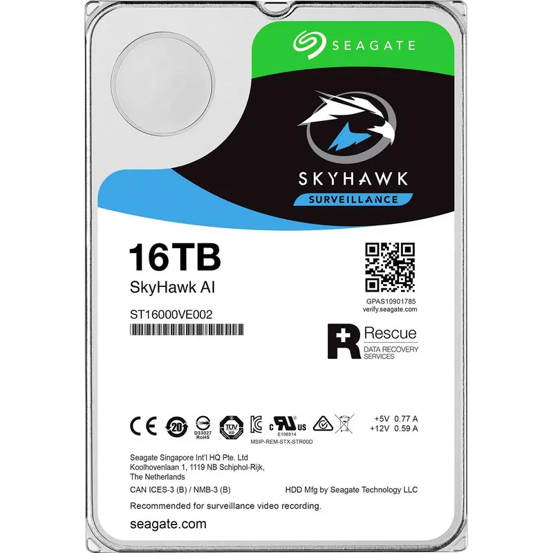 Жесткий диск Seagate SkyHawk AI, 3.5", 16 ТБ <ST16000VE002> - photo