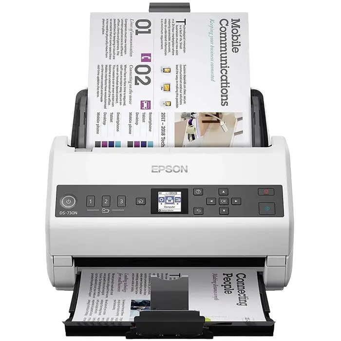 Scaner de documente cu alimentare automată Epson WorkForce DS-730N, A4, Alb - photo