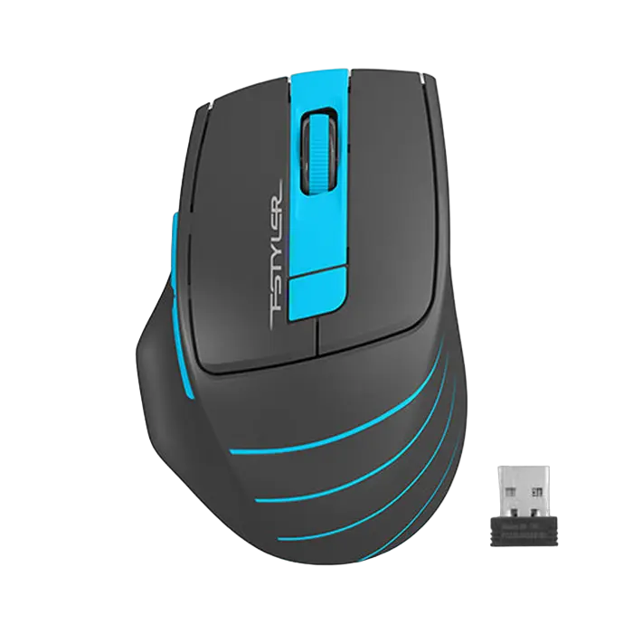 Mouse Wireless A4Tech FG30S, Gri/Albastru - photo