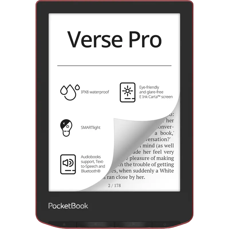 eBook Reader PocketBook Verse PRO 634, Roșu Pasiune - photo