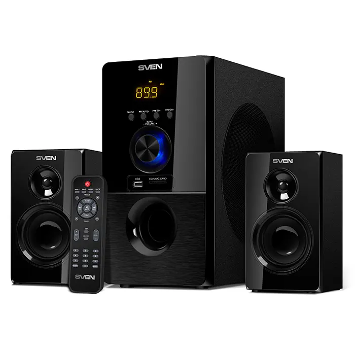 Speakers SVEN "MS-2050" SD-card, USB, FM, remote control, Bluetooth, Black, 55w/30w + 2x12.5w/2.1 - photo