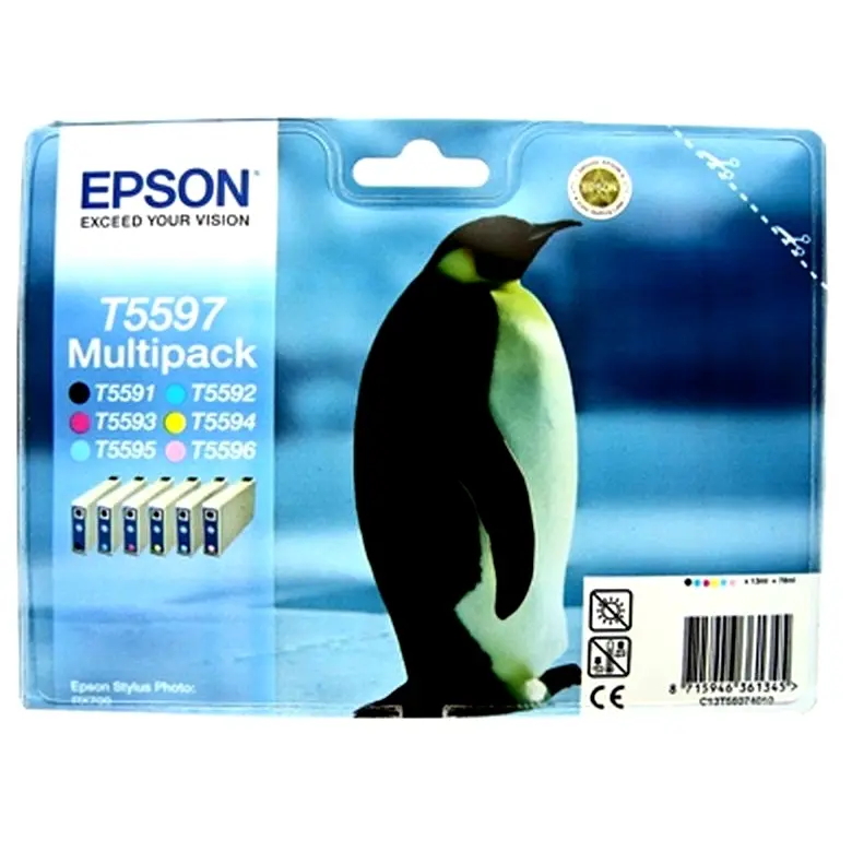 Cartuș de cerneală Epson T559 (Black, C, M, Y, LC, LM) Multipack, C13T55974010, 