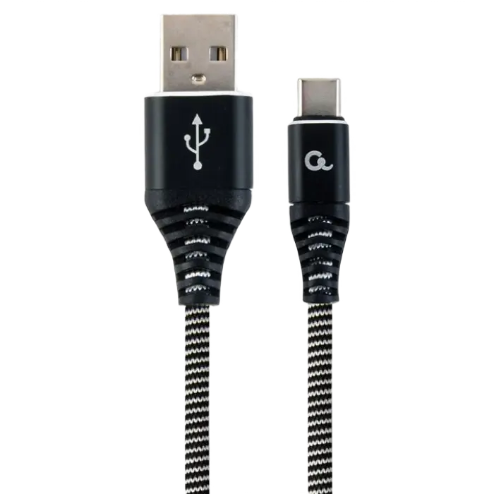 Кабель для зарядки и синхронизации Cablexpert CC-USB2B-AMCM-1M-BW, USB Type-A/USB Type-C, 1м, Чёрный - photo