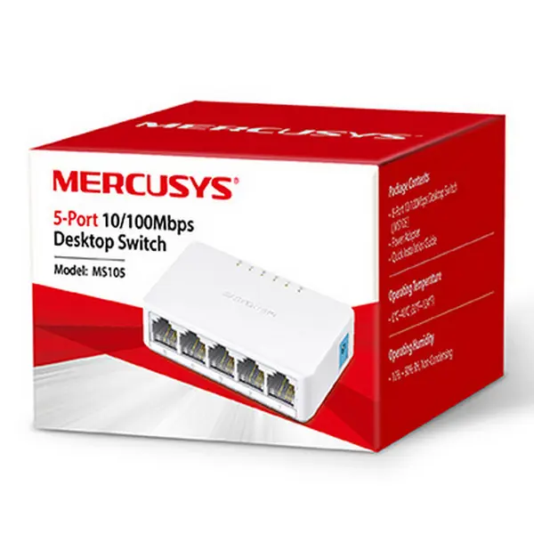 .5-port 10/100Mbps Desktop Switch  MERCUSYS "MS105", Plastic Case