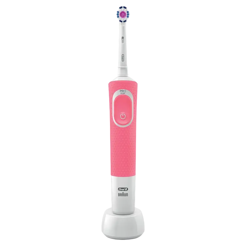 Электрическая зубная щетка Oral-B Vitality 100 Cross Action, Белый Розовый - photo