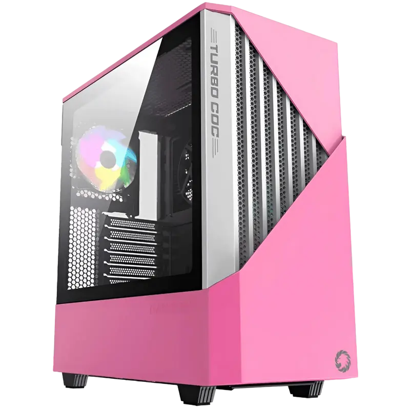 Компьютерный корпус Gamemax Contac COC, Midi-Tower, Без блока питания, Розовый | Серый - photo