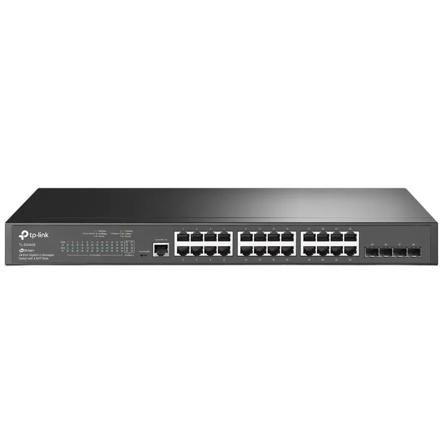 Сетевой коммутатор TP-LINK TL-SG3428, 24x 10/100/1000 Мбит/с, 4x SFP - photo