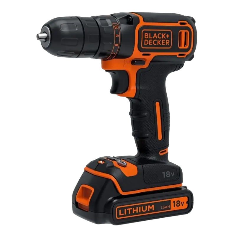 Аккумуляторная дрель-шуруповерт Black+Decker BDCDC18KB-QW - photo