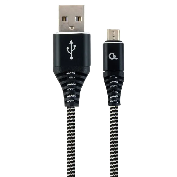 Cablu încărcare și sincronizare Cablexpert CC-USB2B-AMmBM-2M-BW, USB Type-A/micro-USB, 2m, Negru - photo