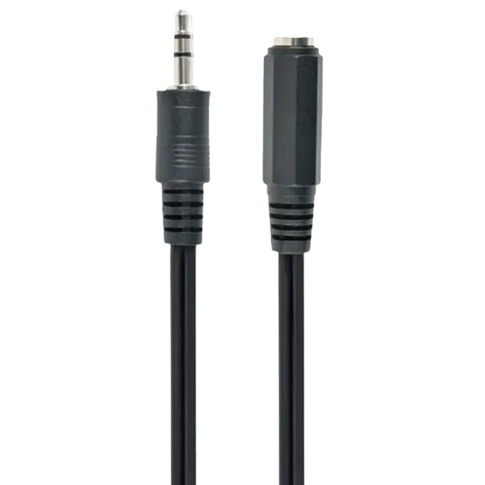 Аудиокабель Cablexpert CCA-423-3M, 3.5mm 3-pin (F) - 3.5mm 3-pin (M), 3м, Чёрный - photo