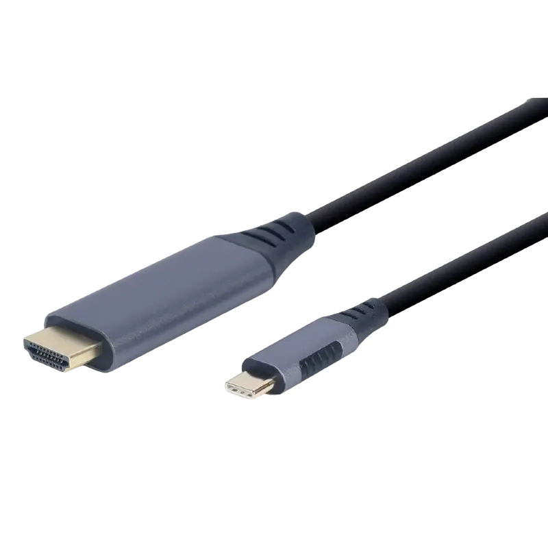 Видеокабель Cablexpert CC-USB3C-HDMI-01-6, USB Type-C (M) - HDMI (F), 1,8м, Чёрный - photo