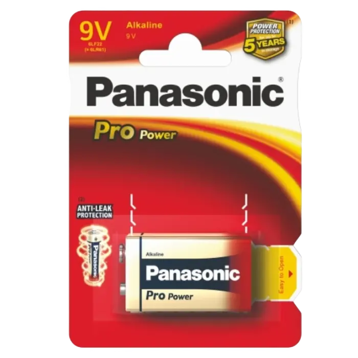 Прямоугольная батарея Panasonic 6LR61XEG, Крона, 1шт. - photo